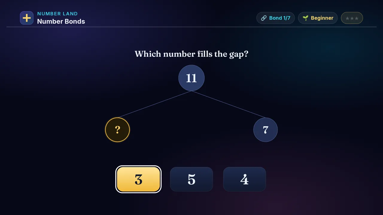 Number Bonds full screenshot