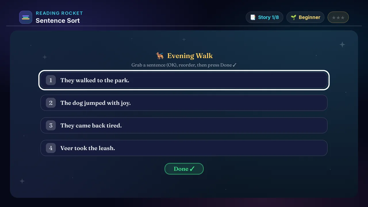 Sentence Sort full screenshot