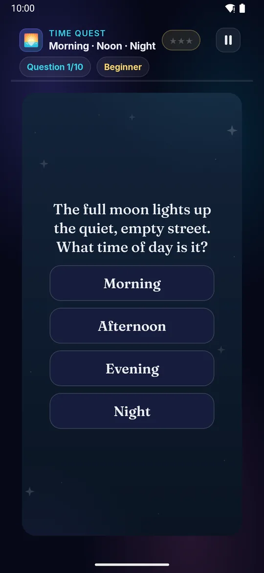 Morning · Noon · Night full phone screenshot