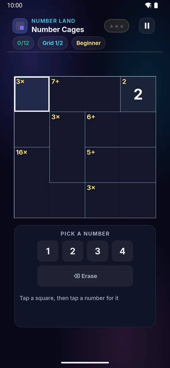 Number Cages full phone screenshot