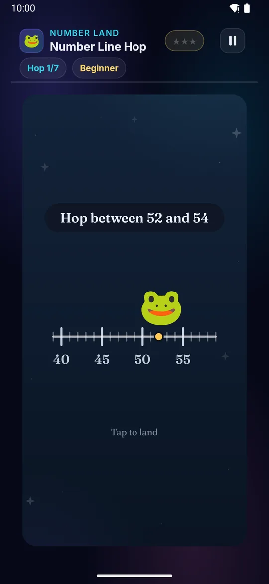 Number Line Hop full phone screenshot