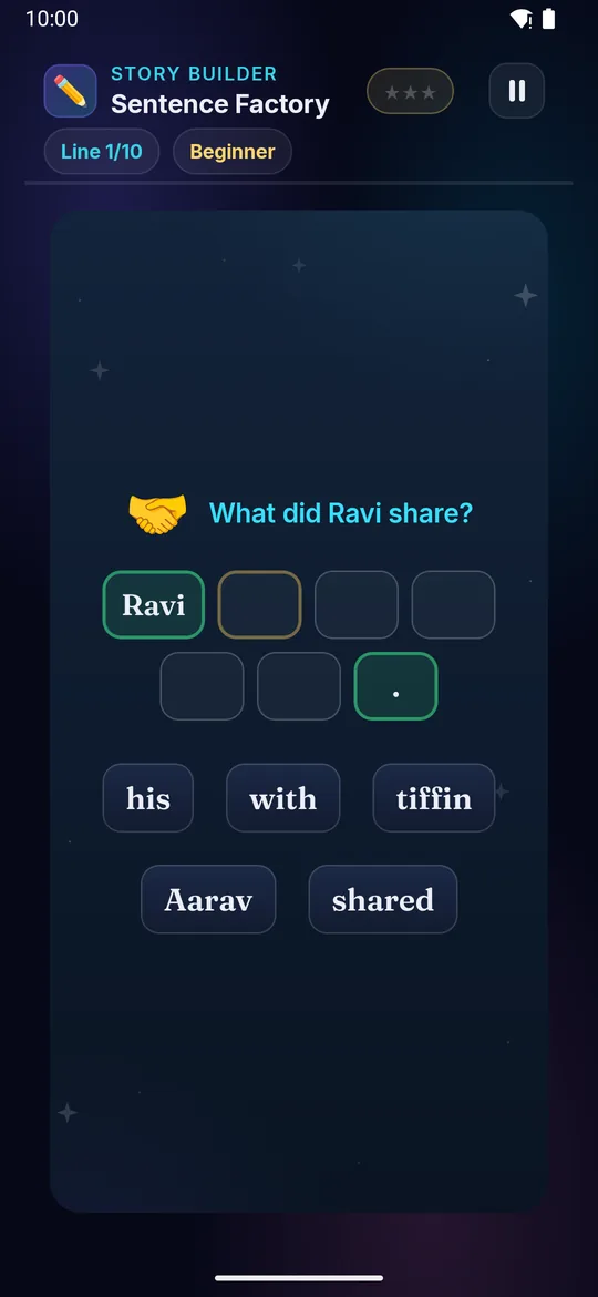 Sentence Factory full phone screenshot