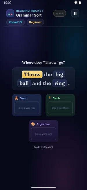 Grammar Sort on a phone