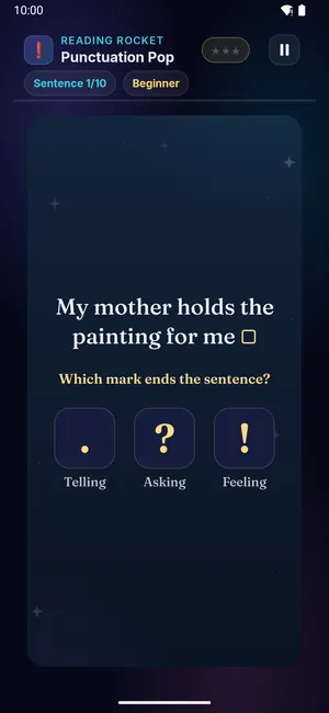 Punctuation Pop on a phone