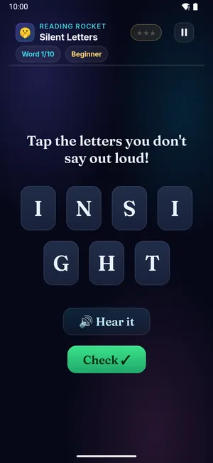 Silent Letters on a phone