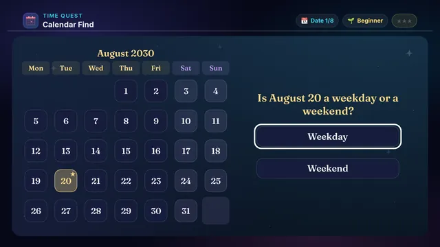 Calendar Find on a television