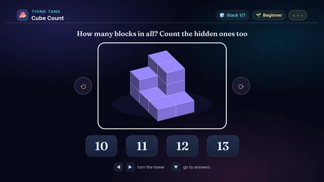 Cube Count on a television