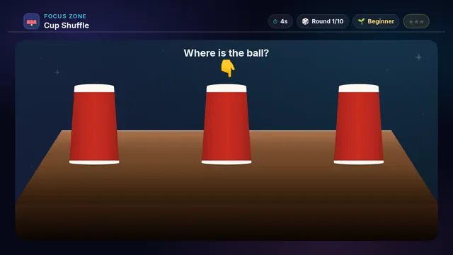 Cup Shuffle on a television