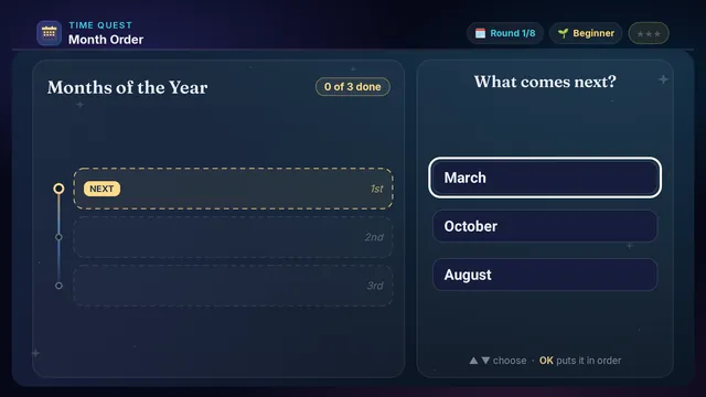 Month Order on a television