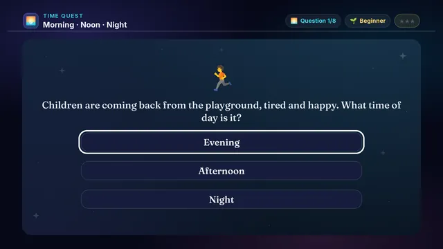 Morning · Noon · Night on a television