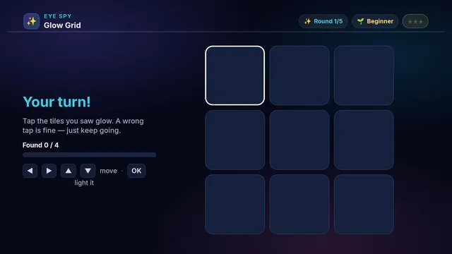 Glow Grid on a television