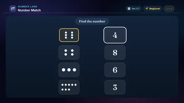 Number Match on a television