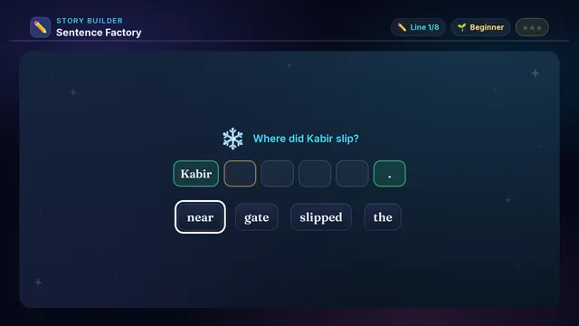 Sentence Factory on a television