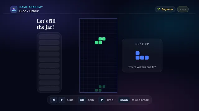 Block Stack on a television