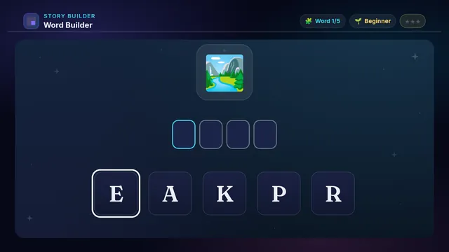 Word Builder on a television
