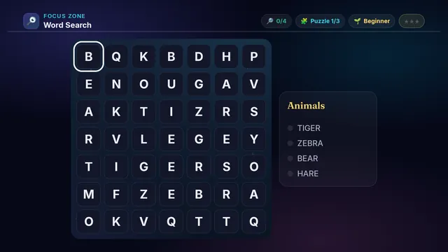 Word Search on a television